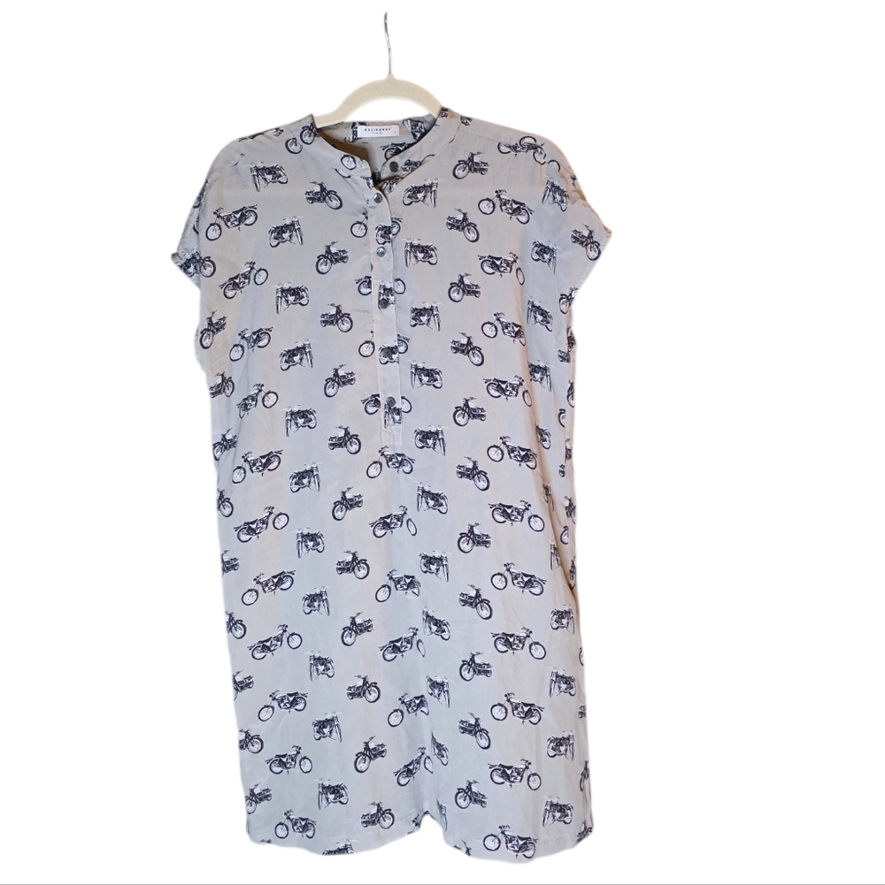 Equipment Femme Silk Motorcycle Print Shirt Dress